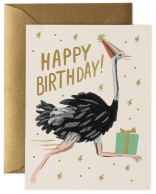 Ostrich Birthday Card - Rifle Paper