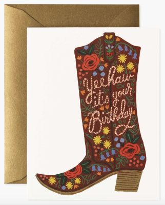 Birthday Boot Card - Rifle Paper