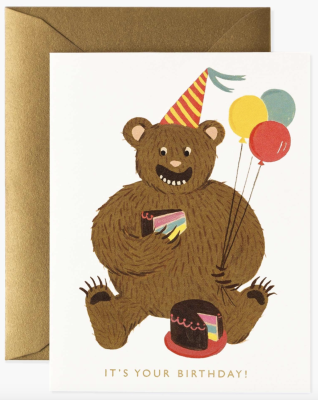 Birthday Bear Card - Rifle Paper