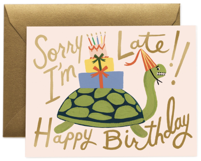 Turtle Belated Birthday Card - Rifle Paper