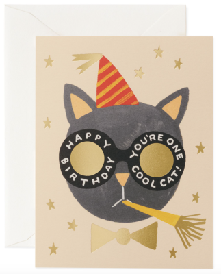 Birthday Cat Greeting Card - Rifle Paper