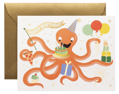 Octopus Birthday Greeting Card - Rifle Paper
