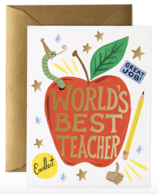 World s Best Teacher Card - Greeting Card