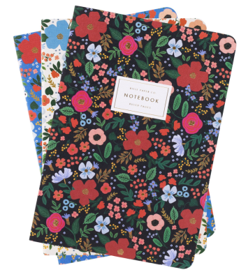 Wild Rose Stitched Notebooks - 3 Notebooks