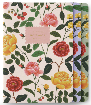 Roses Stitched Notebook Set - 3 Notebooks