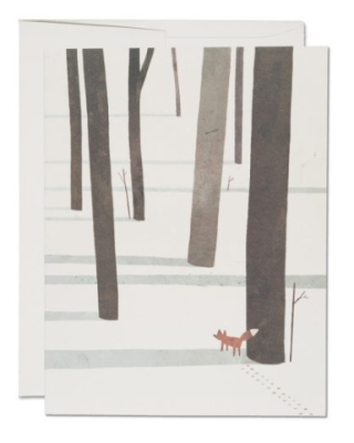 Fox in the Snow Card - Red Cap Cards