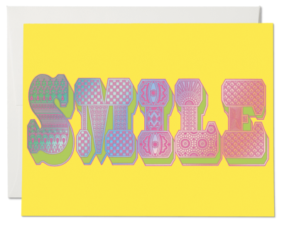 Smile Typographie Card - Red Cap Cards