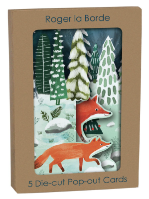 Running Foxes Tri-fold Card Pack - Roger la Borde
