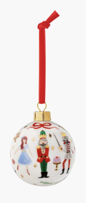 Nutcracker Porcelain Holiday Ornament