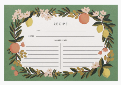 Citrus Floral Recipe Cards - Rezeptkarten