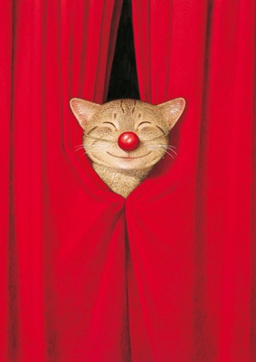 Red Nose Cat Poster - Captain Card