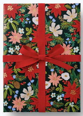 Poinsettia Continuous Wrap - Geschenkpapier Rolle