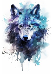 Wandbild eines mystischen Wolfs zum Download
