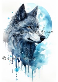 Wandbild eines mystischen Wolfs zum Download