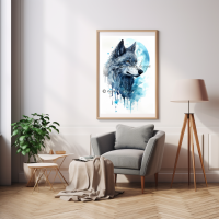 Wandbild eines mystischen Wolfs zum Download 3