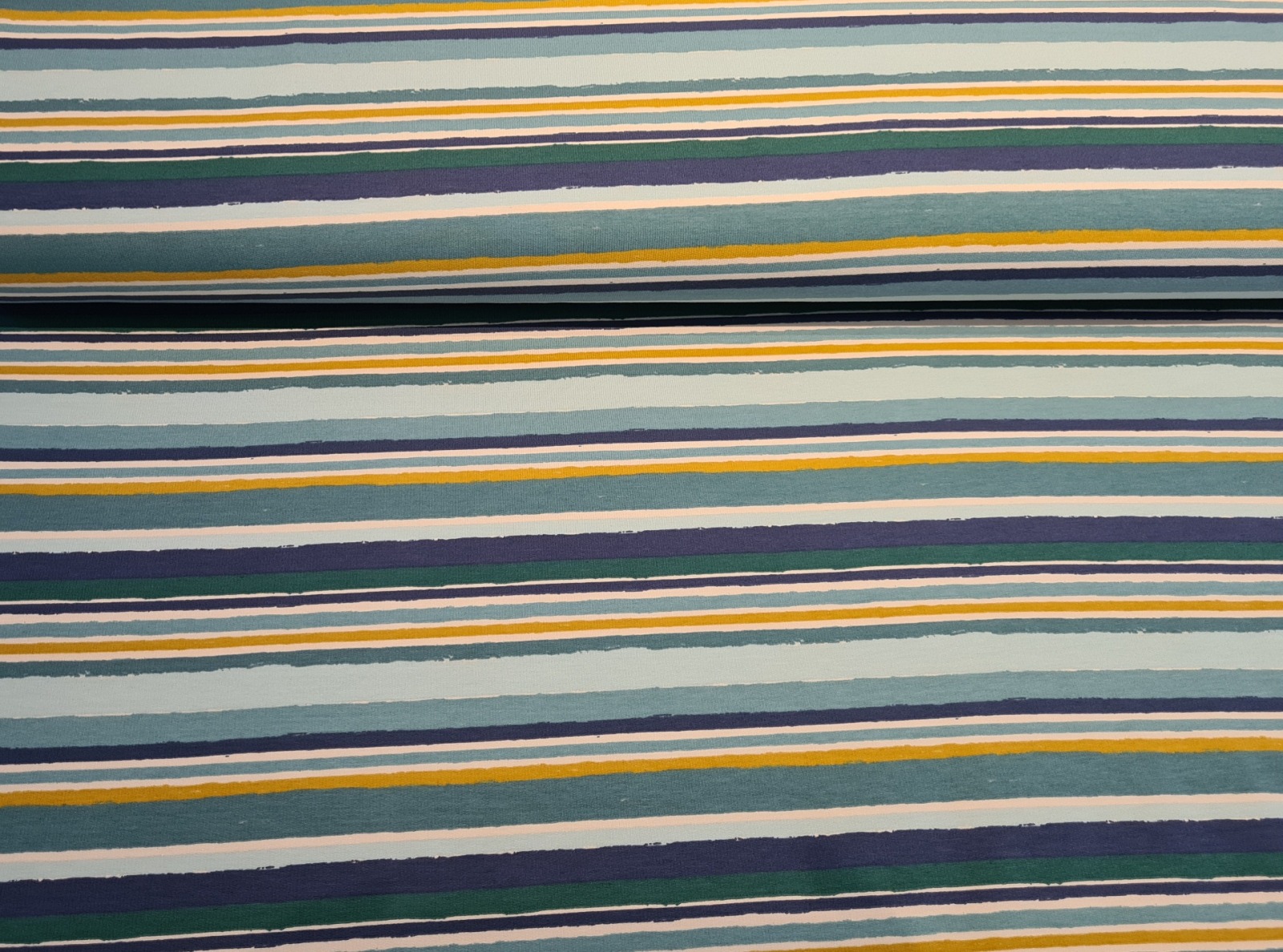 French Terry Stripes Streifen pastell blau Töne
