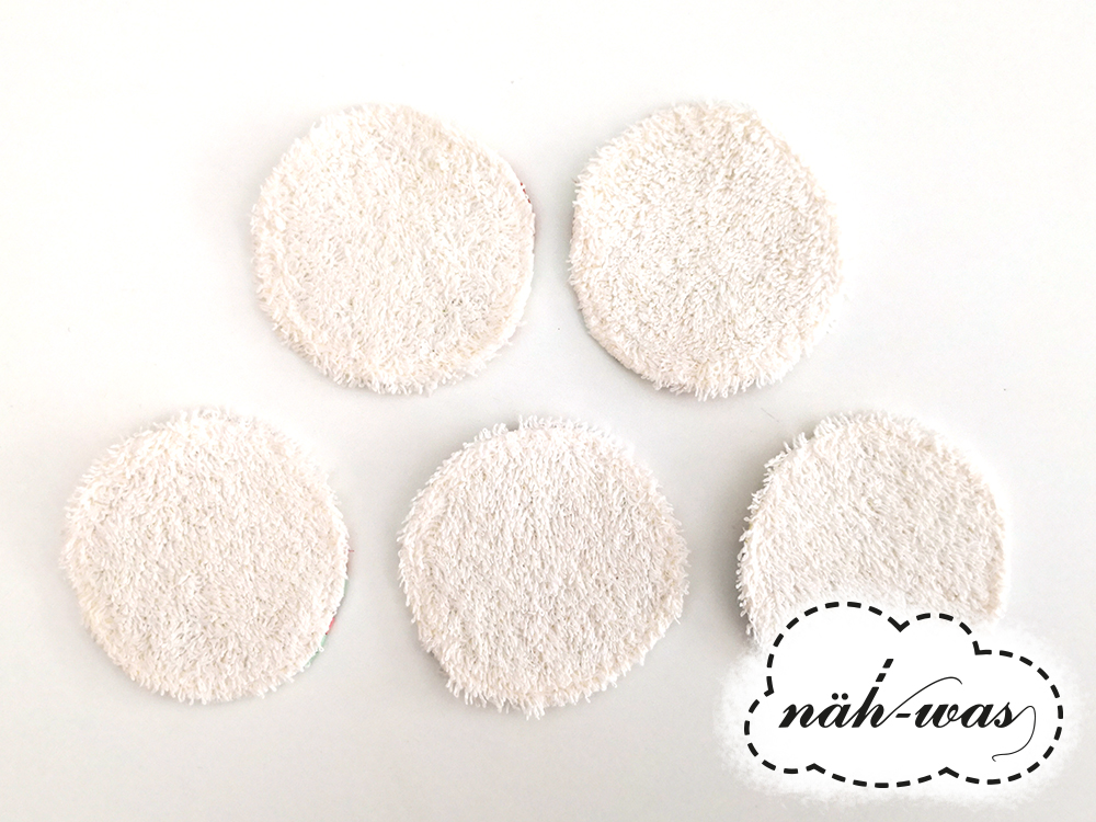 Wunschstoff Kosmetikpad Set Abschmink-Pads 5 Wattepads aus Baumwollstoff und Frottee 3