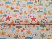 Studio Fabrics Sonne und Sterne Baby Baumwollstoff Regenbogen 2