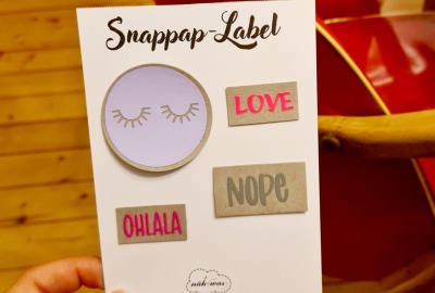 SnapPap Label Set 4 Labels - veganes Leder Handmade Plott