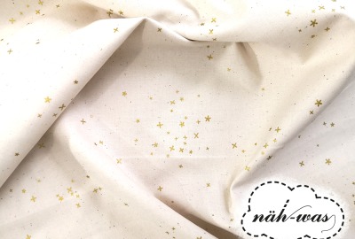 Cotton & Steel Glam Baumwollstoff gold creme Sterne Sternchen Muster