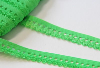 1m Wäschegummi 15mm grün Rüschen Gummi Band