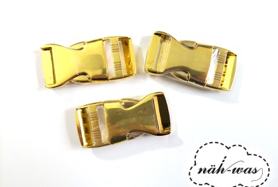 Schnalle Steckschnalle 25mm gold Zubehör Taschen