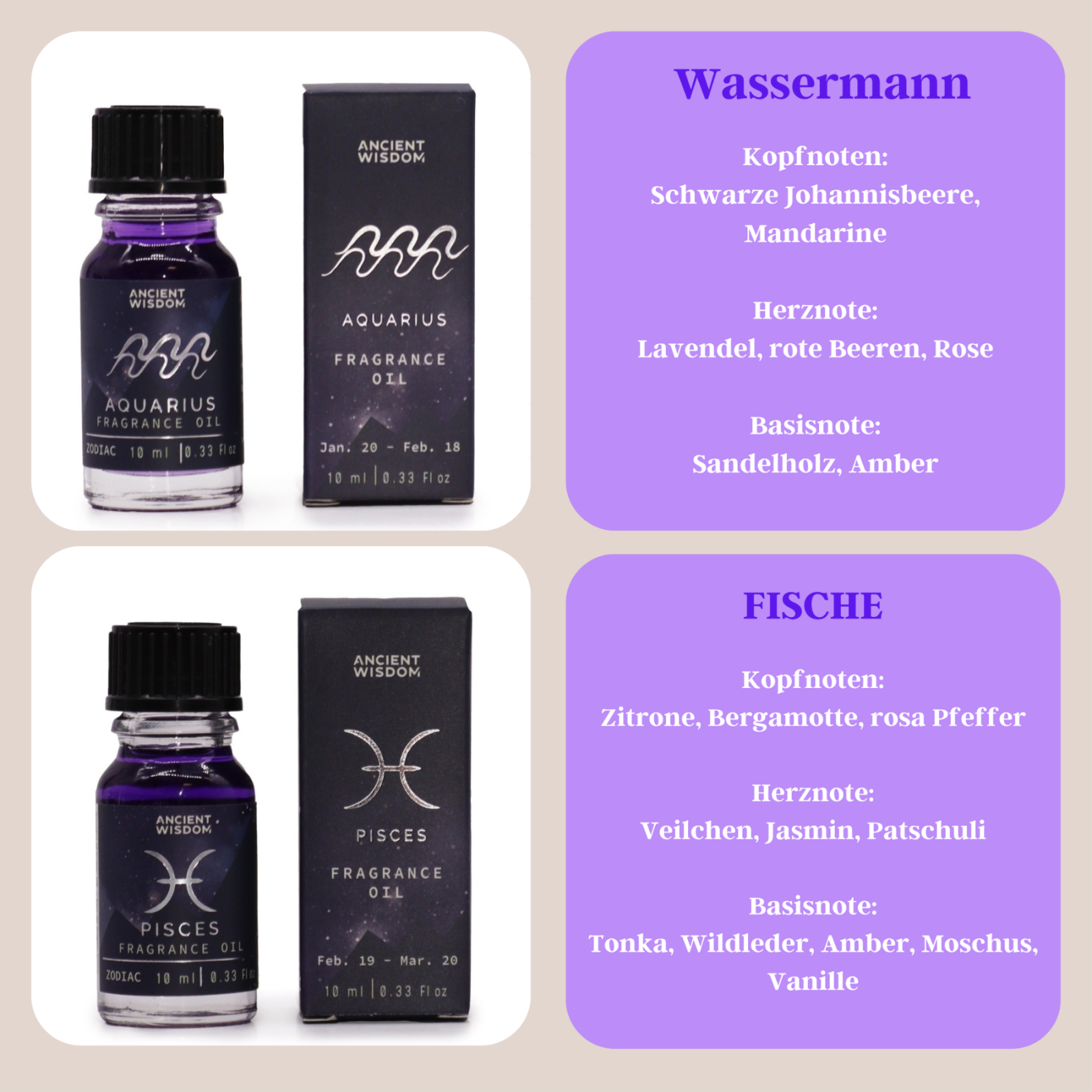 Sternzeichen Aromaöl, spirituelle Geschenke, Aromatherapie, Parfümöl 3