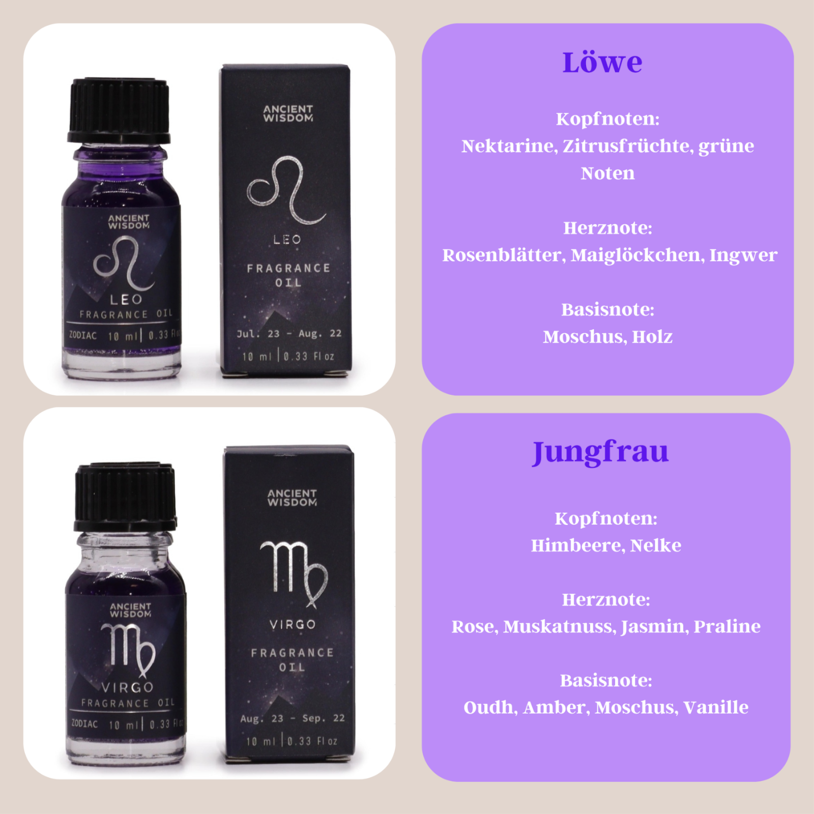 Sternzeichen Aromaöl, spirituelle Geschenke, Aromatherapie, Parfümöl 6