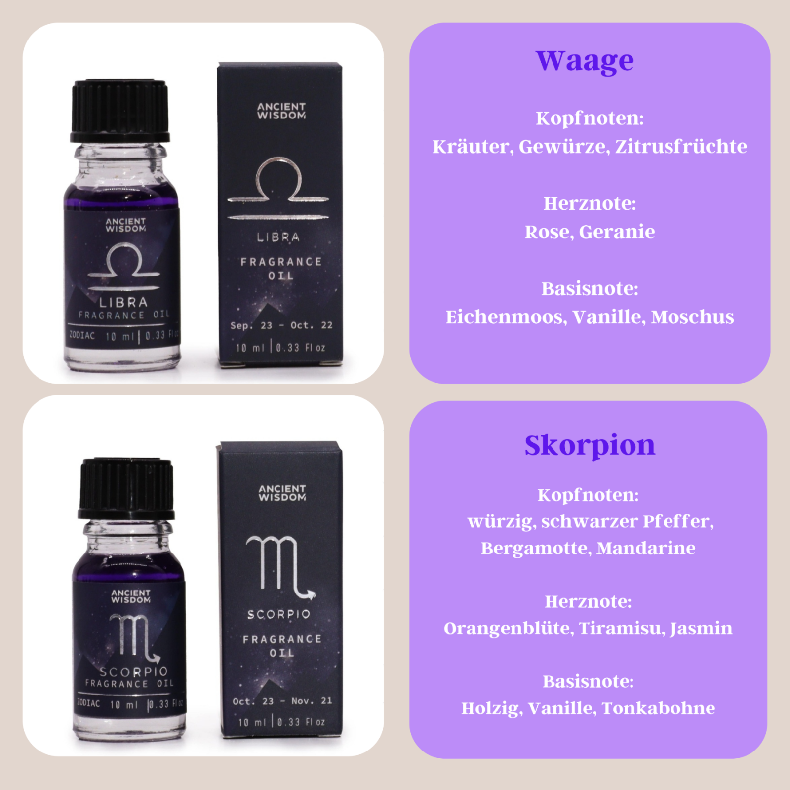 Sternzeichen Aromaöl, spirituelle Geschenke, Aromatherapie, Parfümöl 7