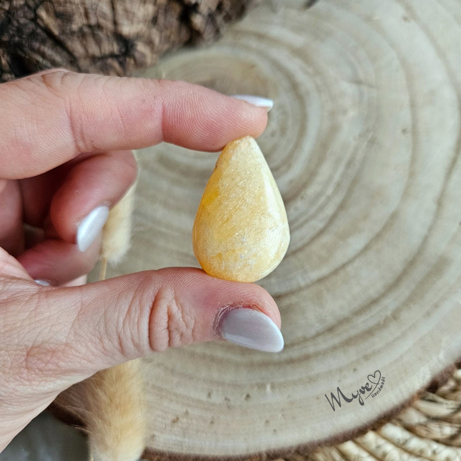 Gelber Calcit Tropfenanhänger, Edelsteinschmuck, Spirituelle Geschenke, Heilsteine, Edelstein