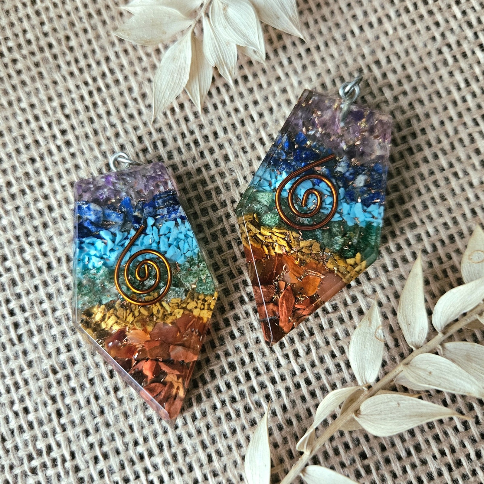 Chakra Orgonit Spitzen Anhänger, Heilsteinschmuck, spirituelle Geschenke, Kristallschmuck 3