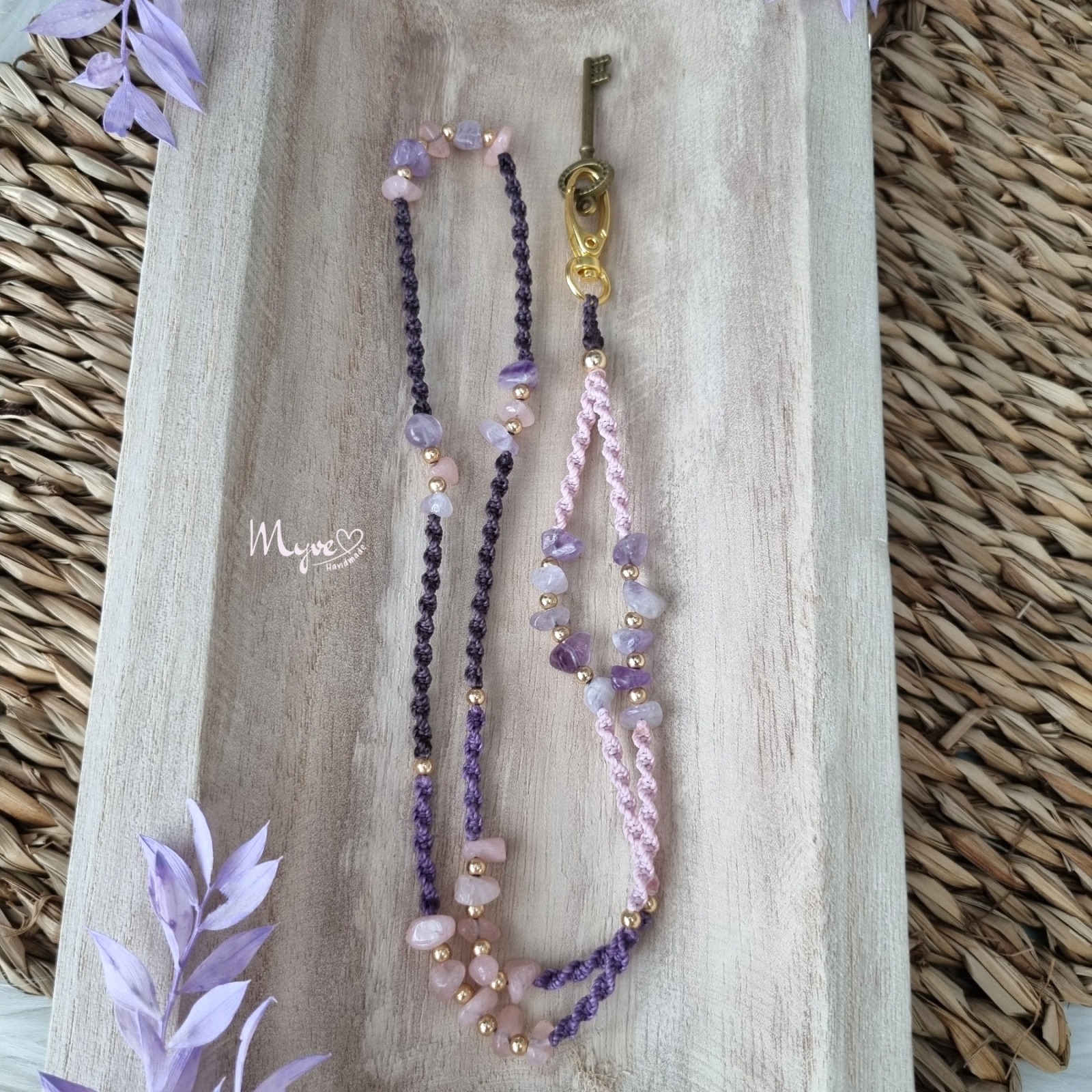 Schlüsselband mit Edelsteinen, Schmuck Accessoires, Spiritueller Schmuck im Boho Stil 2