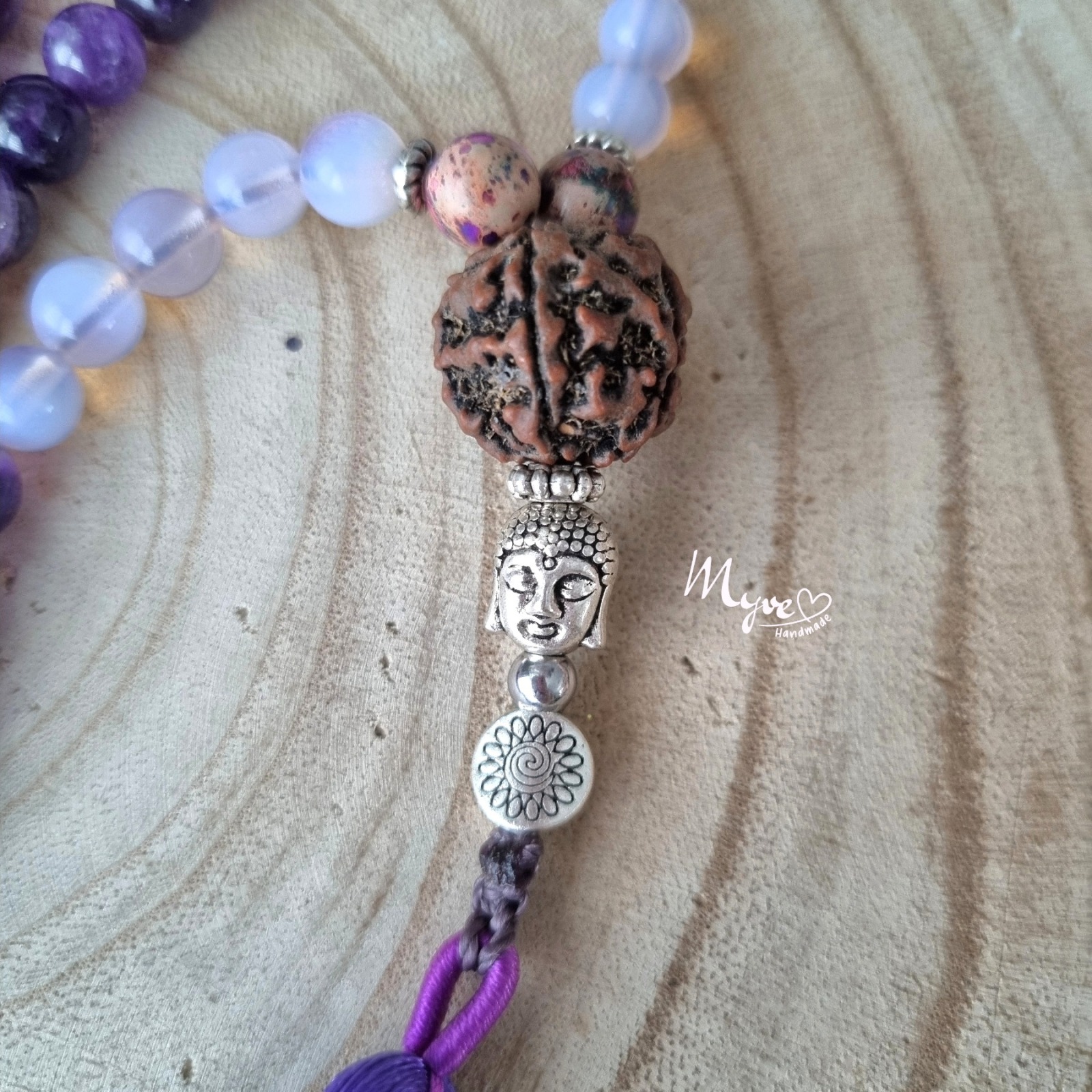 Malakette mit Amethyst, Schmuck Accessoires, Spiritueller Schmuck im Boho Stil 5