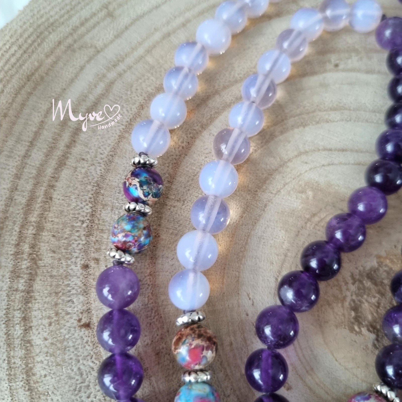 Malakette mit Amethyst, Schmuck Accessoires, Spiritueller Schmuck im Boho Stil 3