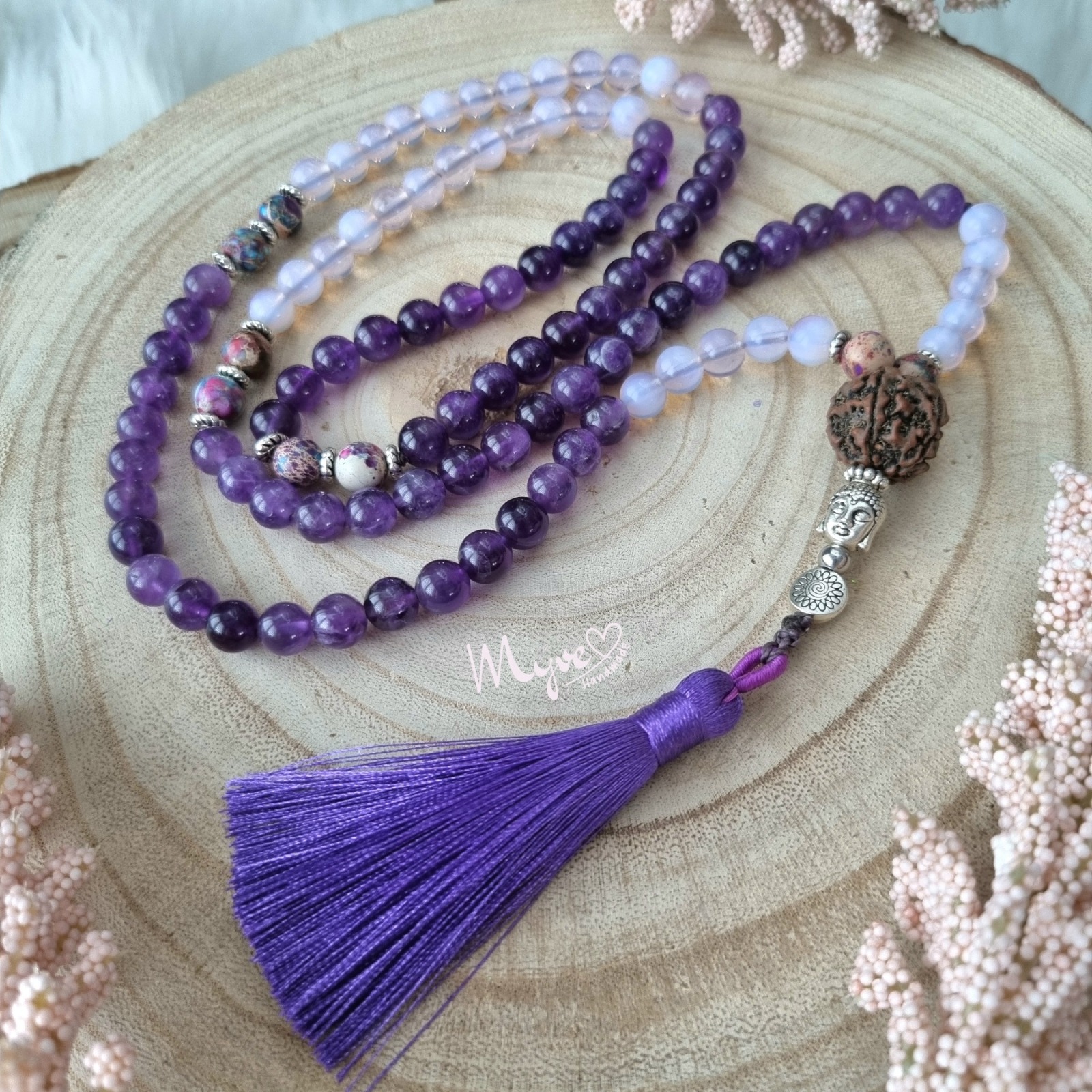 Malakette mit Amethyst, Schmuck Accessoires, Spiritueller Schmuck im Boho Stil 2