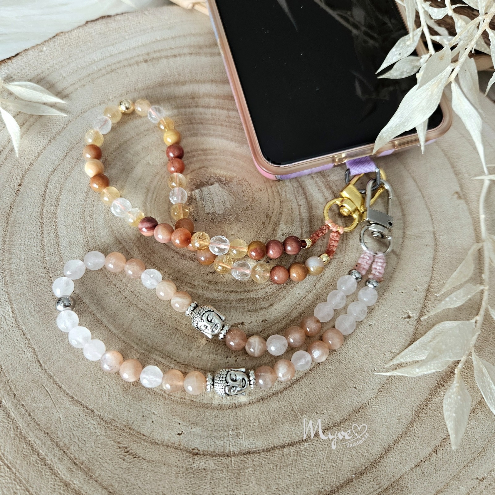 Kurze Perlen Handykette, Smartphone Accessoires, Taschenkette, besondere Geschenkidee, spirituelle