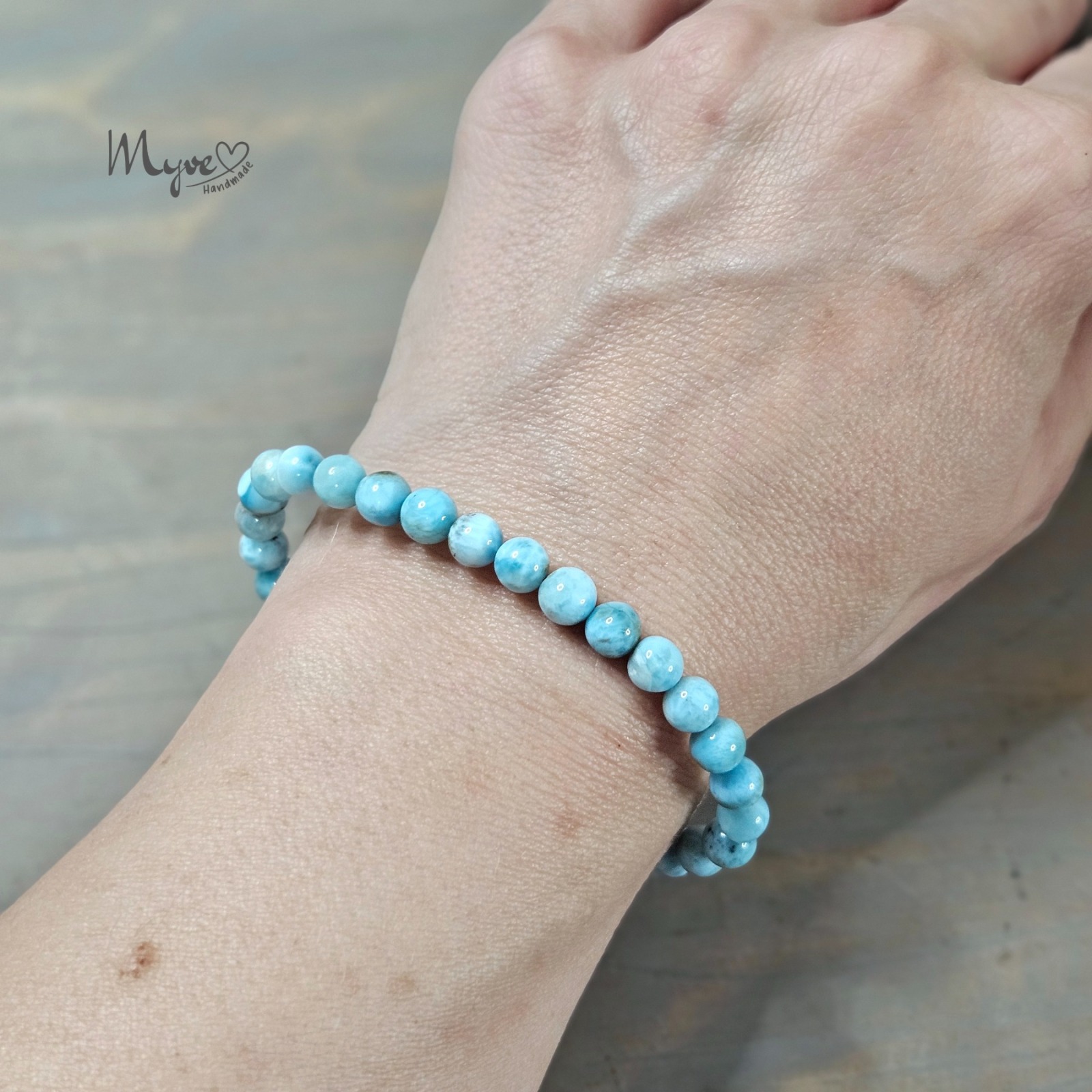 Larimar Kugelarmband, Edelsteinschmuck, Heilsteinschmuck, Damenarmband, spirituelle Geschenke 4