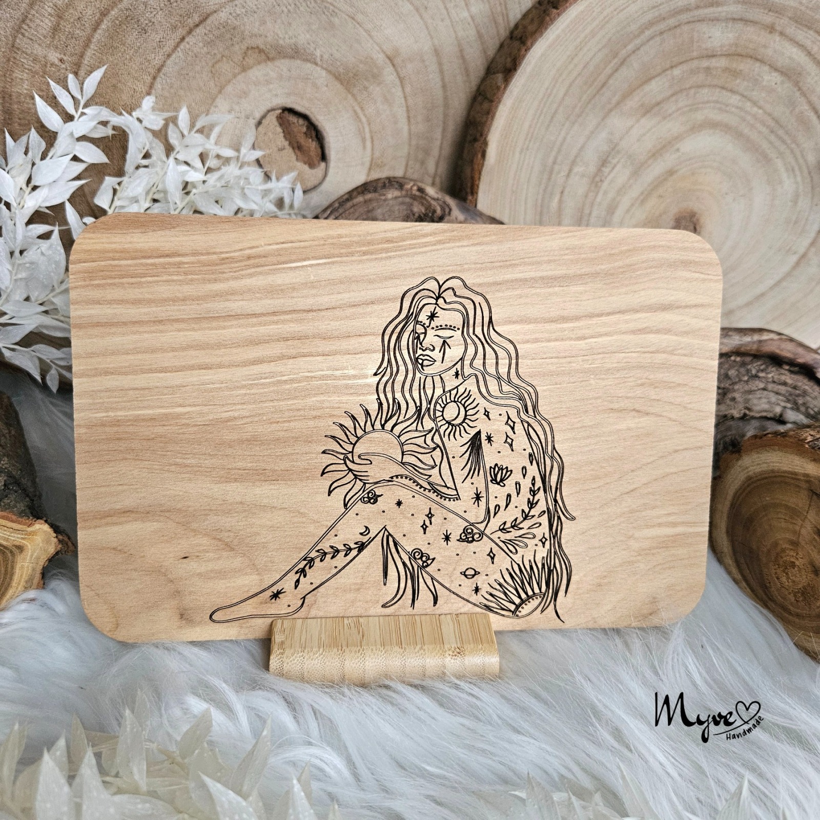 Frühstücksbrettchen, Lasergravur Geschenke, graviertes Holzbrett