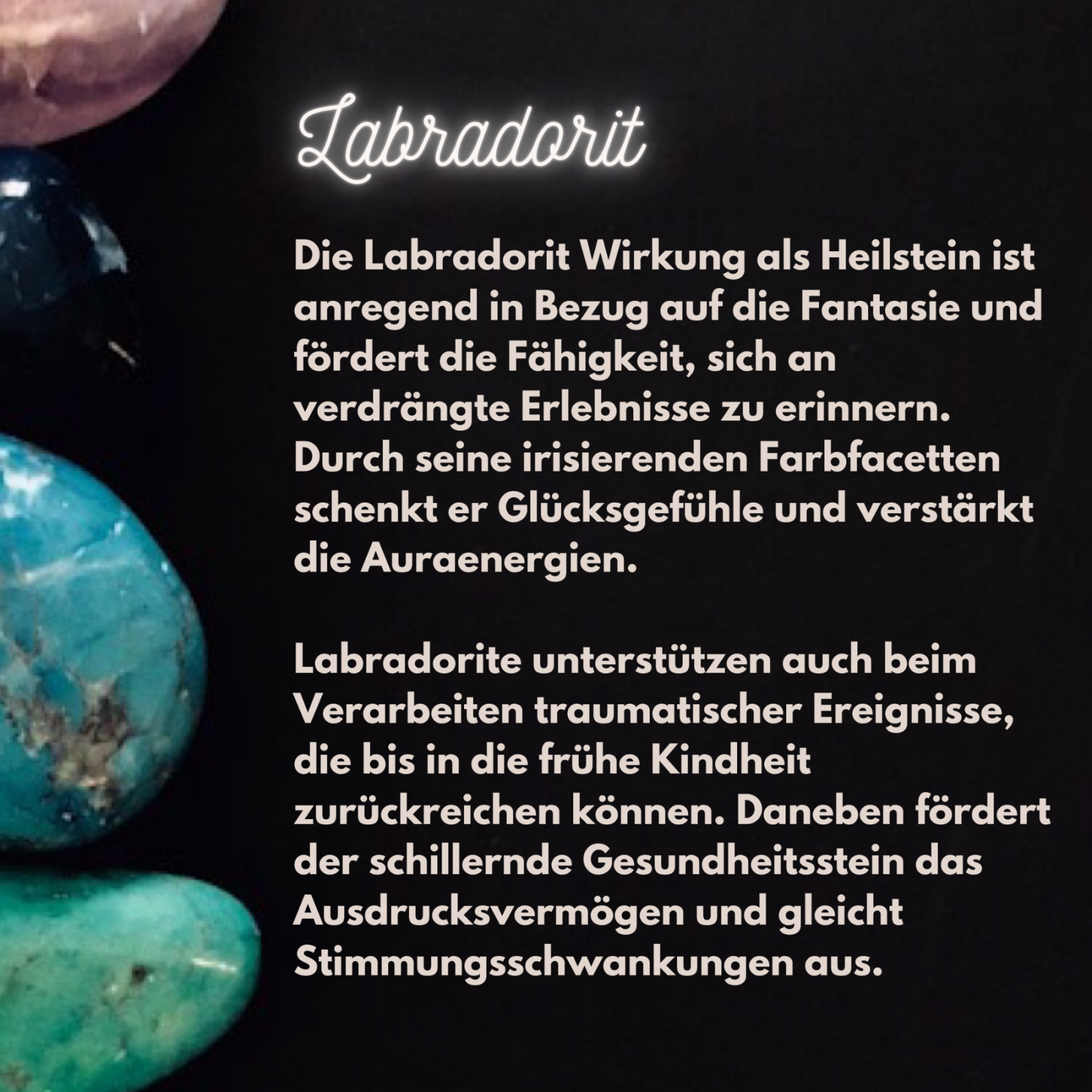 Labradorit Geschenkset, spirituelle Geschenke, Kristall Set 7