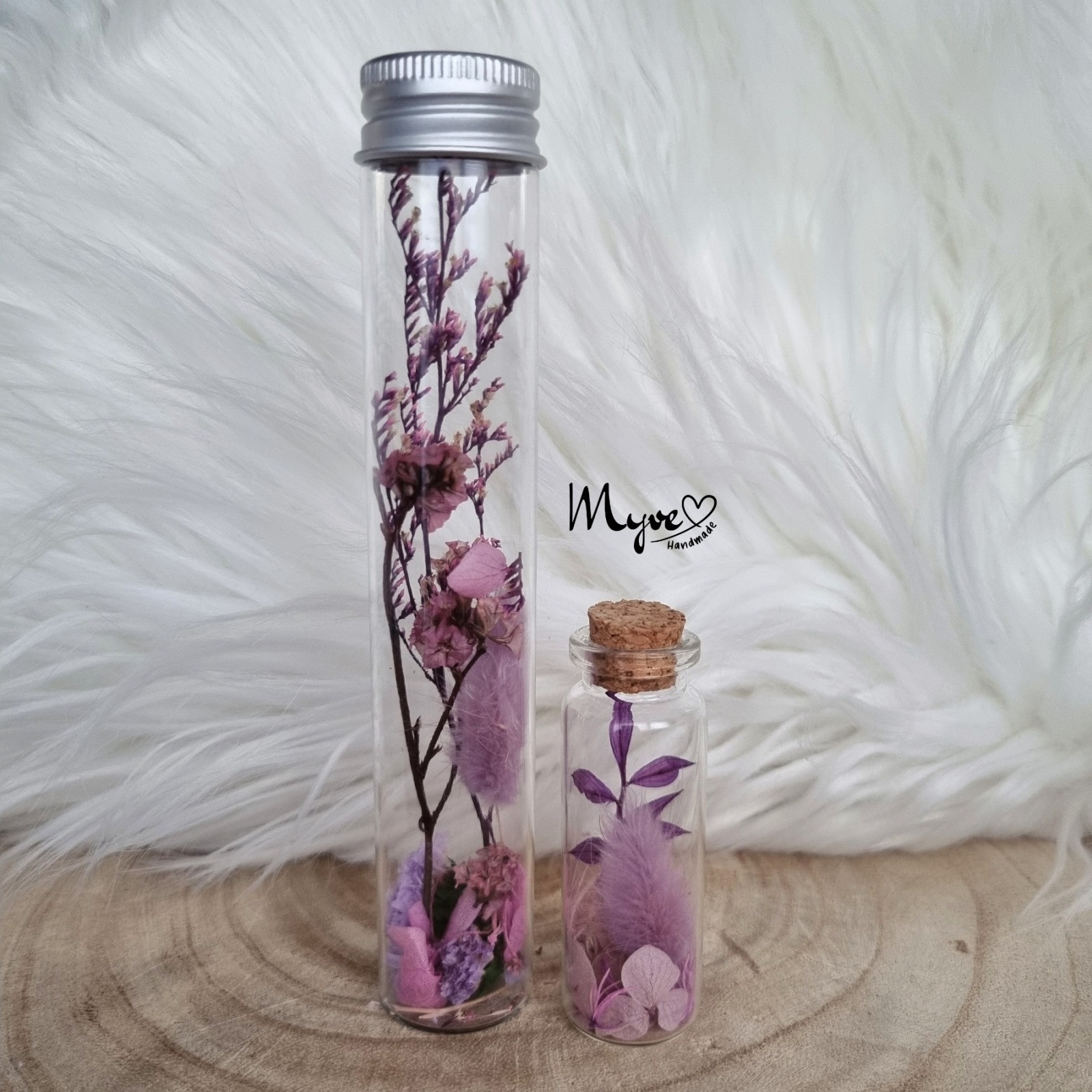 Flower Bottle in einem Reagenzglas, Blumen in der Flasche, Blumengeschenke, Trockenblumendeko 3