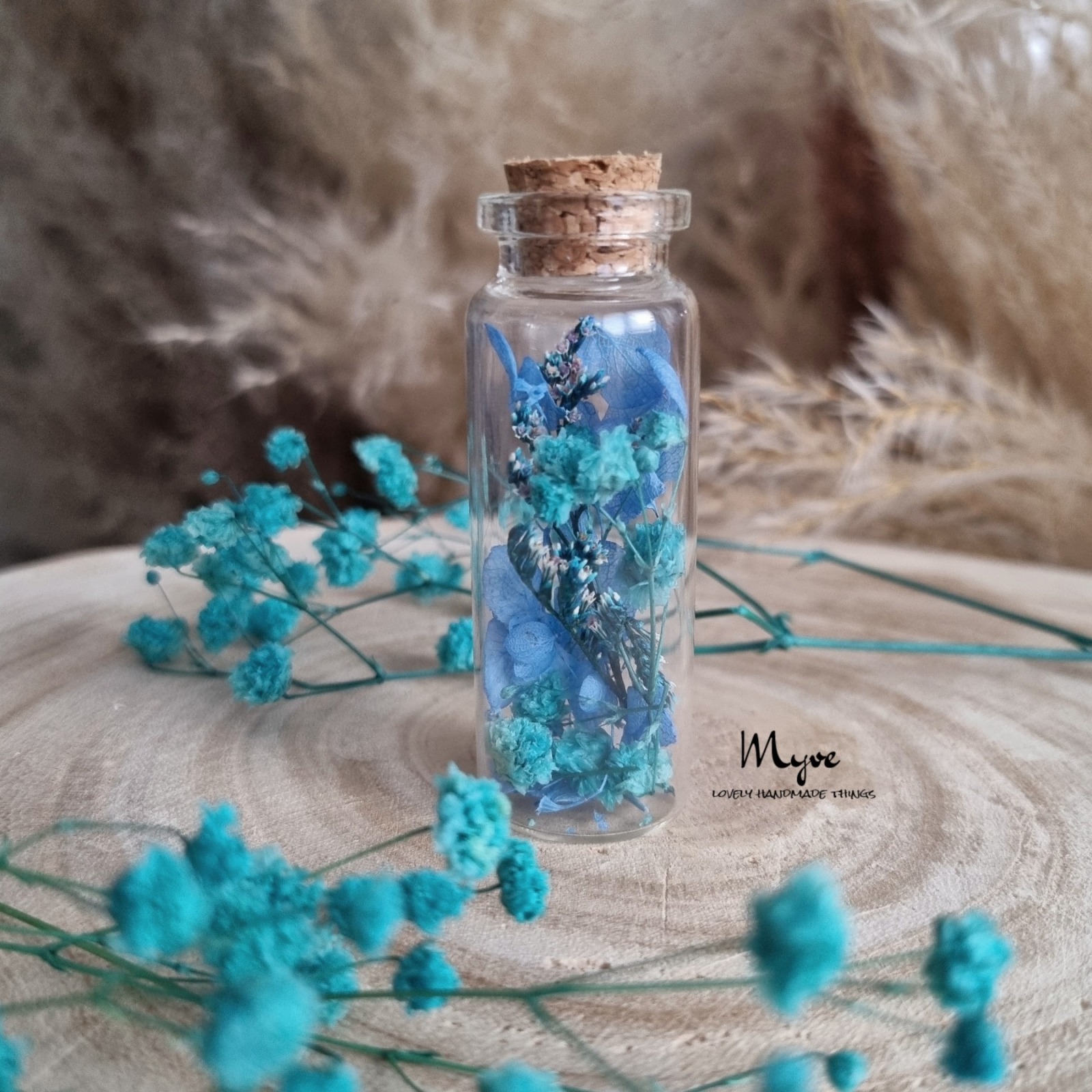 Mini Flower Bottle , Blumen in der Flasche, Blumengeschenke, Trockenblumendeko 7