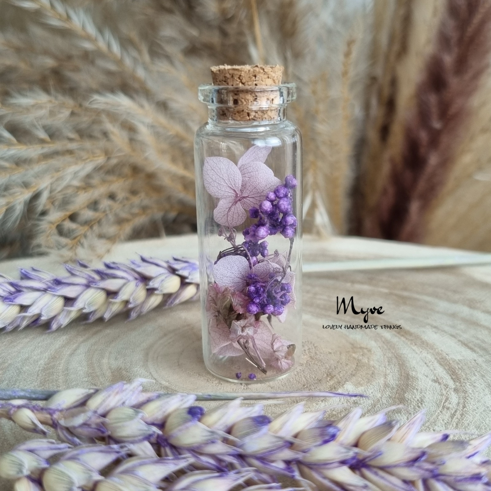 Mini Flower Bottle , Blumen in der Flasche, Blumengeschenke, Trockenblumendeko 2