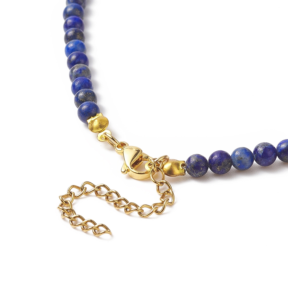 Goldene Lapislazuli Halskette, Edelstahlschmuck, Damenhalskette, spirituelle Geschenke.