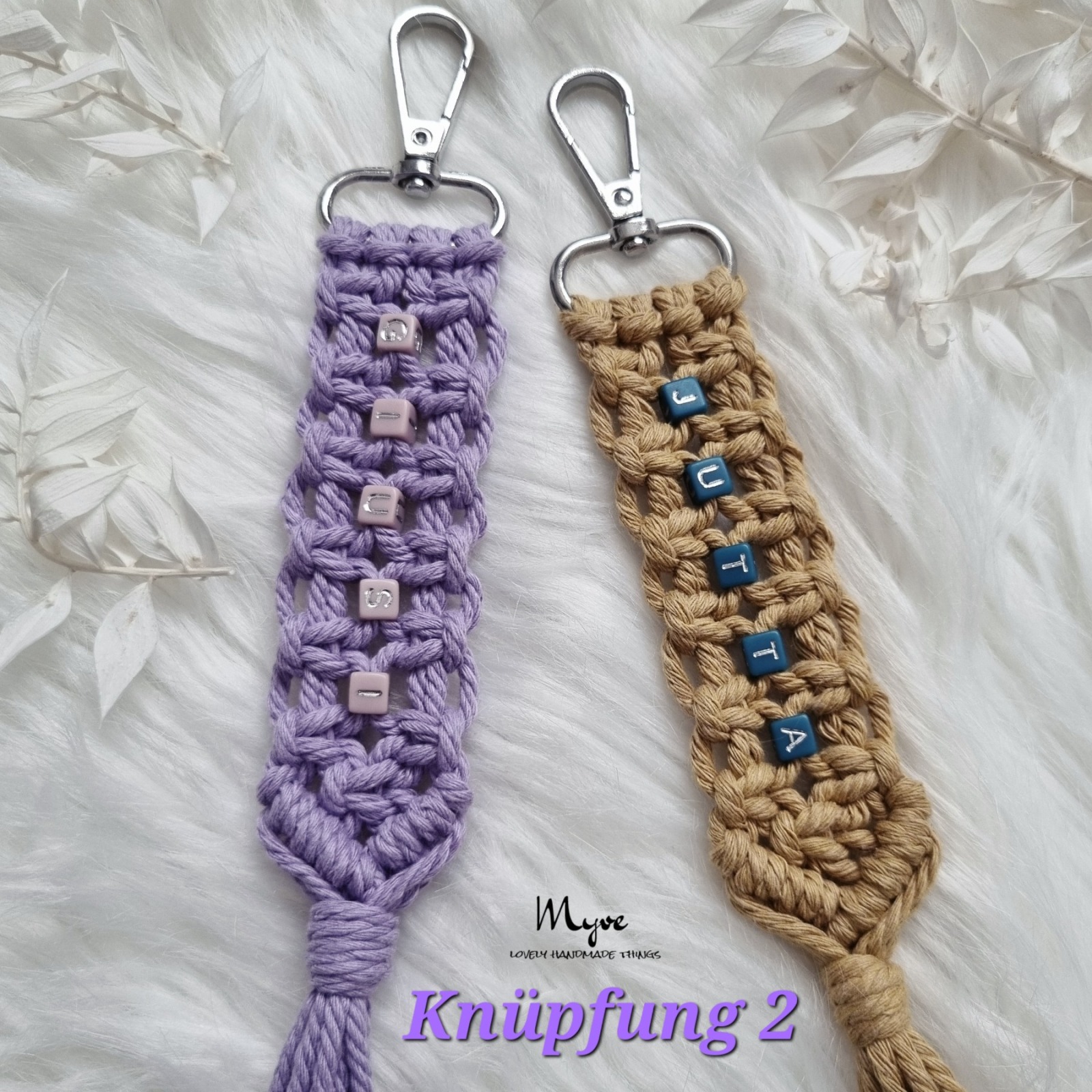 Namens Makramee Schlüsselanhänger, Gastgeschenk, Boho Anhänger, Taschenanhänger, Namensanhänger