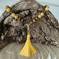 Gelbe Tesbih mit Edelsteinen, Gebetskette, Schmuck Accessoires, Spiritueller Schmuck, 4