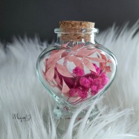 Stretchring in Herz Bottle , Blumen in der Flasche, spirituelle Geschenke, Blumengeschenke, Schmuck