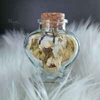 Stretchring in Herz Bottle , Blumen in der Flasche, spirituelle Geschenke, Blumengeschenke, Schmuck