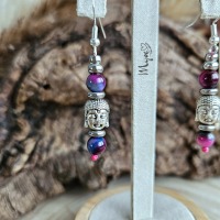 Buddha Tigerauge Ohrringe, Damenohrringe , Boho Schmuck, Ohrhänger, Edelstein Ohrringe 3