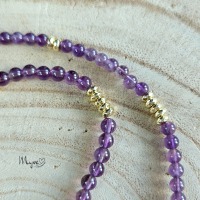 Goldene Amethyst Halskette, Edelstahlschmuck, Damenhalskette, spirituelle Geschenke. Edelsteinkette