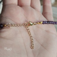 Goldene Amethyst Halskette, Edelstahlschmuck, Damenhalskette, spirituelle Geschenke. Edelsteinkette